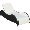 MAISON EXCLUSIVE - Chaise longue avec coussin résine tressée noir