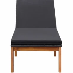 MAISON EXCLUSIVE - Chaise longue et coussin résine tressée et bois d'acacia massif