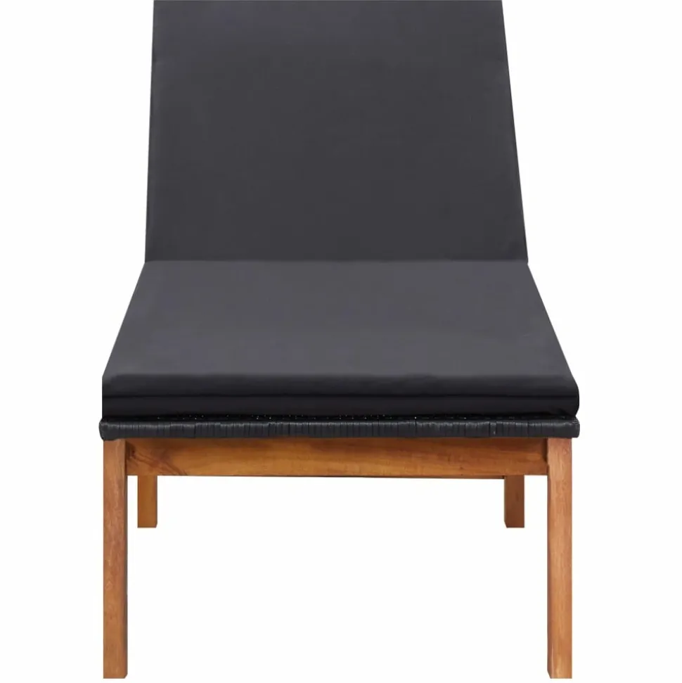 MAISON EXCLUSIVE - Chaise longue et coussin résine tressée et bois d'acacia massif