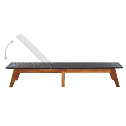 MAISON EXCLUSIVE - Chaise longue et coussin résine tressée et bois d'acacia massif