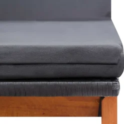 MAISON EXCLUSIVE - Chaise longue et coussin résine tressée et bois d'acacia massif