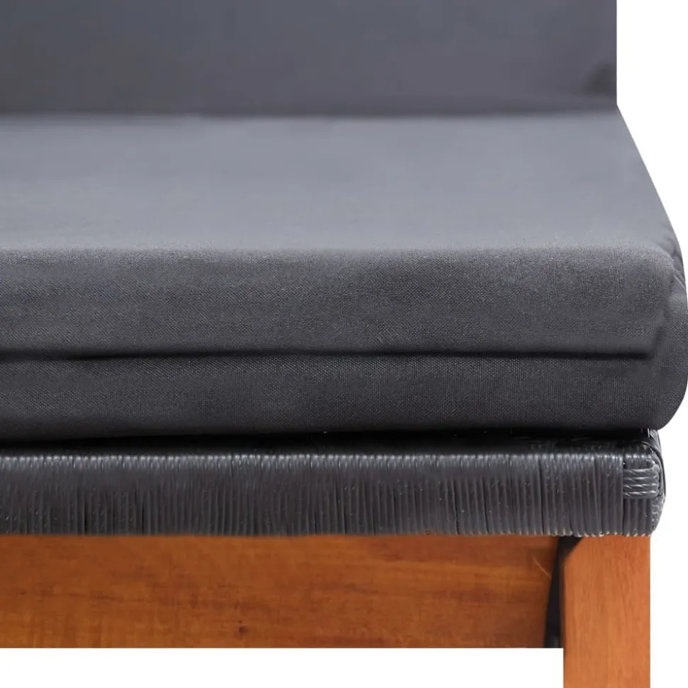 MAISON EXCLUSIVE - Chaise longue et coussin résine tressée et bois d'acacia massif