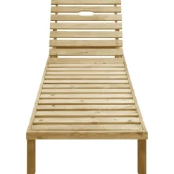 MAISON EXCLUSIVE - Chaise longue avec coussin carreaux gris bois de pin imprégné