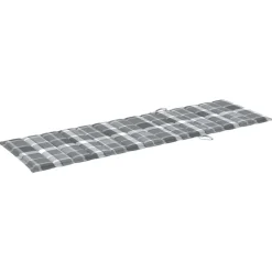 MAISON EXCLUSIVE - Chaise longue avec coussin carreaux gris bois de pin imprégné