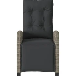 MAISON EXCLUSIVE - Chaise inclinable de jardin et repose-pied gris résine tressée