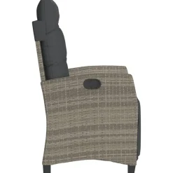 MAISON EXCLUSIVE - Chaise inclinable de jardin et repose-pied gris résine tressée