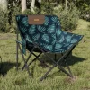 MAISON EXCLUSIVE - Chaise de camping avec poche pliable lot de 2 motif de feuille