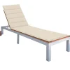 MAISON EXCLUSIVE - Chaise longue avec coussin bois d'acacia et acier galvanisé