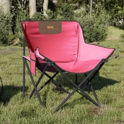 MAISON EXCLUSIVE - Chaise de camping avec poche pliable lot de 2 rose