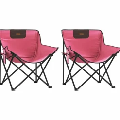 MAISON EXCLUSIVE - Chaise de camping avec poche pliable lot de 2 rose