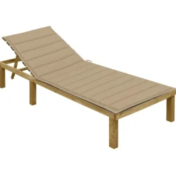 MAISON EXCLUSIVE - Chaise longue avec coussin beige bois de pin imprégné