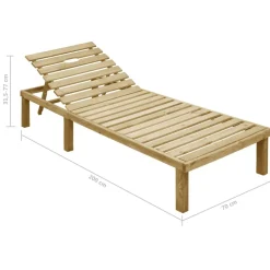 MAISON EXCLUSIVE - Chaise longue avec coussin beige bois de pin imprégné