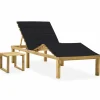 MAISON EXCLUSIVE - Chaise longue de jardin avec table et coussin pin imprégné