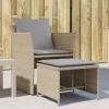 MAISON EXCLUSIVE - Chaise de jardin avec tabouret beige résine tressée