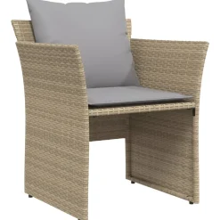 MAISON EXCLUSIVE - Chaise de jardin avec tabouret beige résine tressée