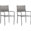MAISON EXCLUSIVE - Chaise à dîner de jardin empilable lot de 2 gris résine tressée