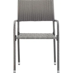 MAISON EXCLUSIVE - Chaise à dîner de jardin empilable lot de 2 gris résine tressée