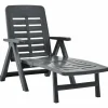 MAISON EXCLUSIVE - Chaise longue pliable plastique anthracite