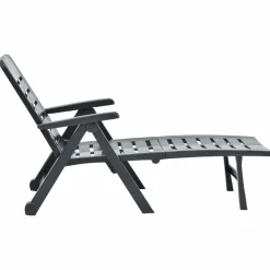 MAISON EXCLUSIVE - Chaise longue pliable plastique anthracite