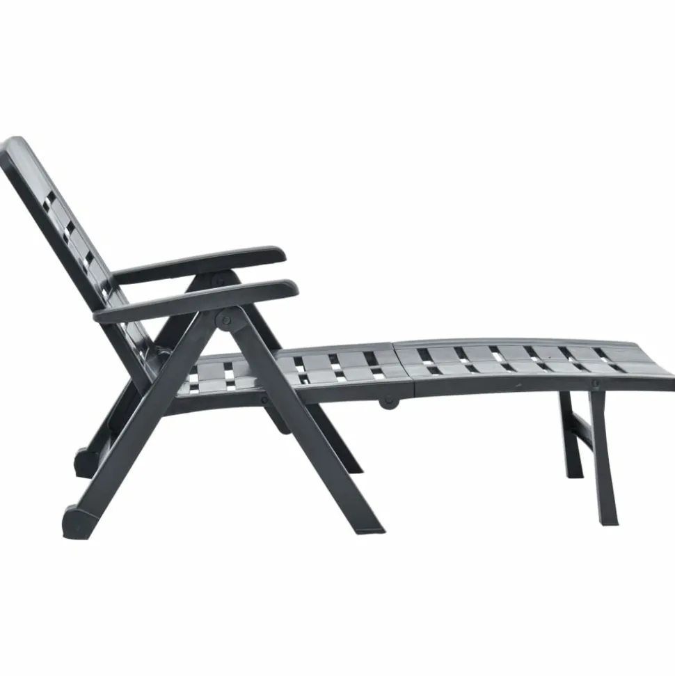 MAISON EXCLUSIVE - Chaise longue pliable plastique anthracite