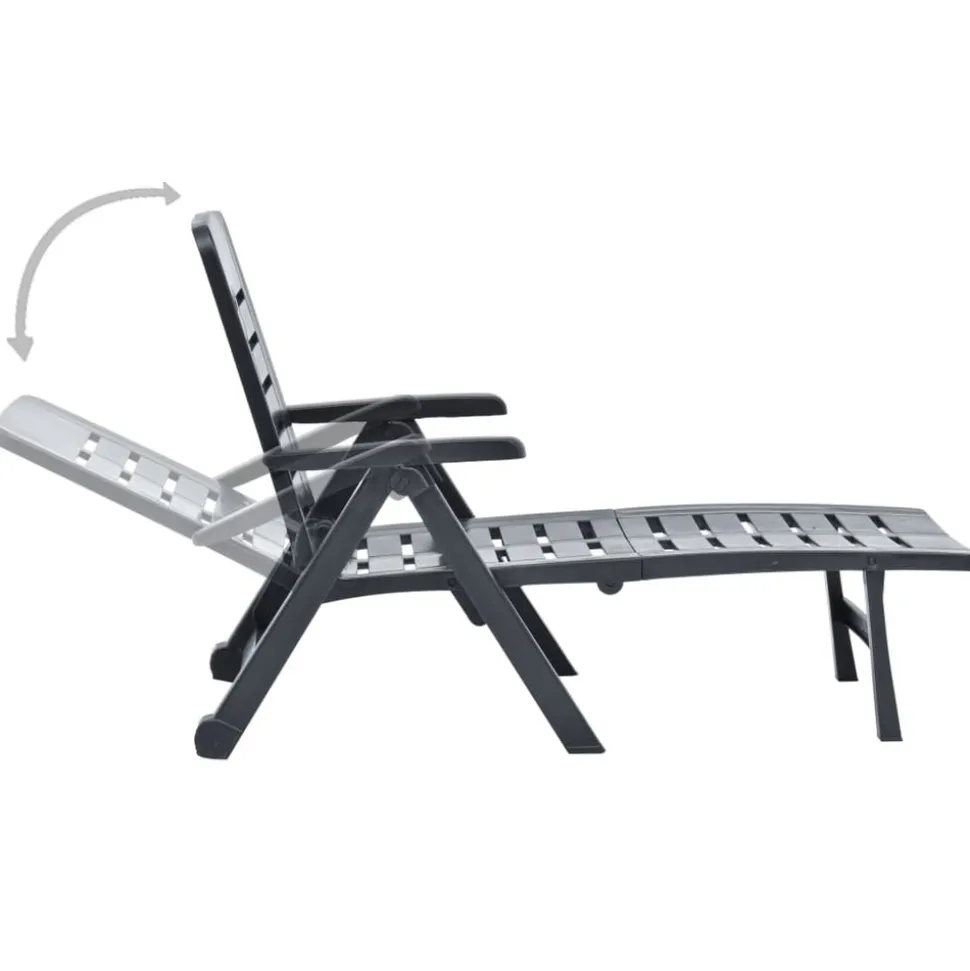 MAISON EXCLUSIVE - Chaise longue pliable plastique anthracite