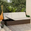 MAISON EXCLUSIVE - Chaise longue convertible avec coussin résine tressée marron