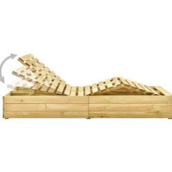 MAISON EXCLUSIVE - Chaise longue double et coussins vert bois de pin imprégné