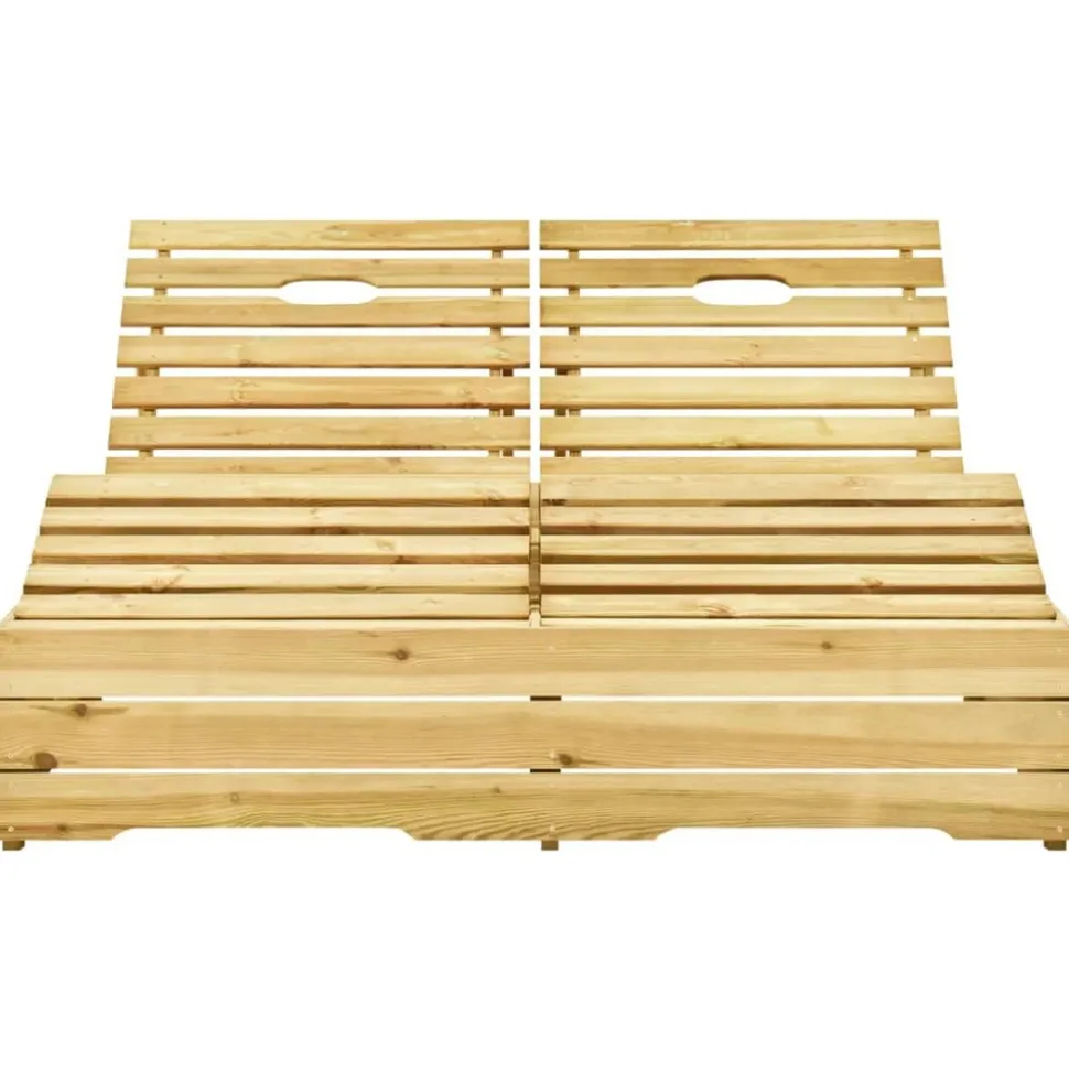 MAISON EXCLUSIVE - Chaise longue double et coussins vert bois de pin imprégné