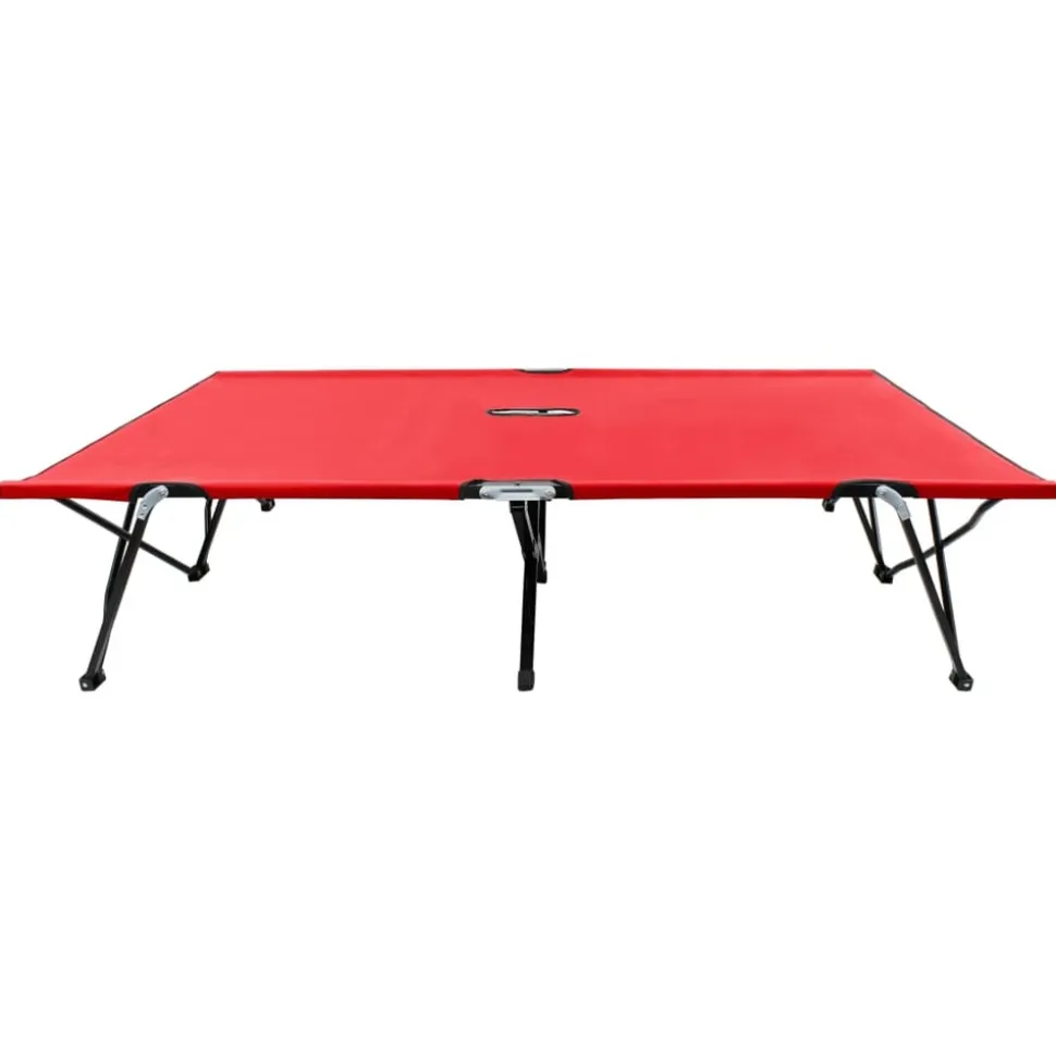 MAISON EXCLUSIVE - Chaise longue pliable 2 places rouge acier