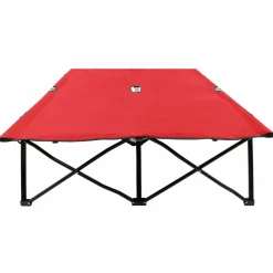 MAISON EXCLUSIVE - Chaise longue pliable 2 places rouge acier