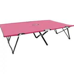 MAISON EXCLUSIVE - Chaise longue pliable 2 places rose acier