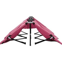 MAISON EXCLUSIVE - Chaise longue pliable 2 places rose acier
