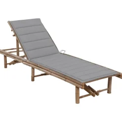 MAISON EXCLUSIVE - Chaise longue de jardin avec coussin bambou
