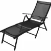 MAISON EXCLUSIVE - Chaise longue pliable aluminium noir