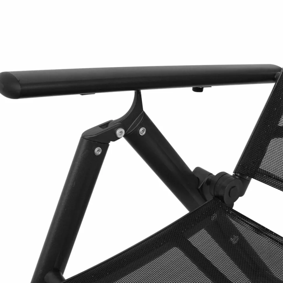 MAISON EXCLUSIVE - Chaise longue pliable aluminium noir