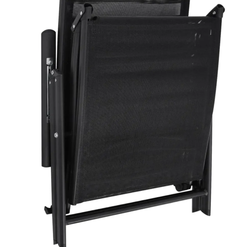 MAISON EXCLUSIVE - Chaise longue pliable aluminium noir