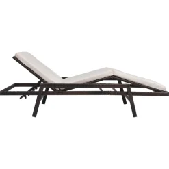 MAISON EXCLUSIVE - Chaise longue avec coussin résine tressée marron