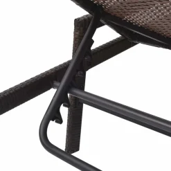 MAISON EXCLUSIVE - Chaise longue avec coussin résine tressée marron