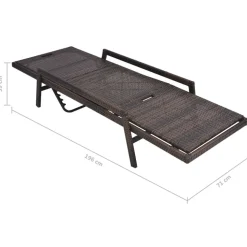 MAISON EXCLUSIVE - Chaise longue avec coussin résine tressée marron