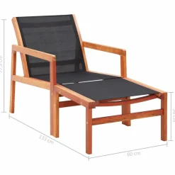 MAISON EXCLUSIVE - Chaise de jardin et repose-pied eucalyptus solide et textilène