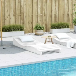 MAISON EXCLUSIVE - Chaise longue blanc 205x80x31,5 cm bois massif de pin