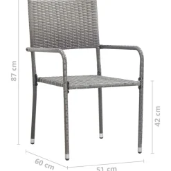 MAISON EXCLUSIVE - Chaise à dîner de jardin empilable lot de 4 gris résine tressée