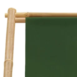 MAISON EXCLUSIVE - Chaise de terrasse bambou et toile vert