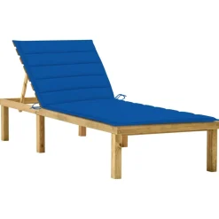 MAISON EXCLUSIVE - Chaise longue avec coussin bleu royal bois de pin imprégné