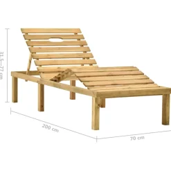 MAISON EXCLUSIVE - Chaise longue avec coussin bleu royal bois de pin imprégné