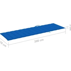 MAISON EXCLUSIVE - Chaise longue avec coussin bleu royal bois de pin imprégné