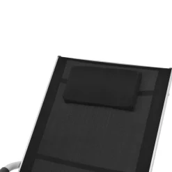 MAISON EXCLUSIVE - Chaise longue avec oreiller aluminium et textilène noir