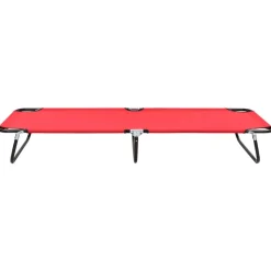 MAISON EXCLUSIVE - Chaise longue pliable rouge acier