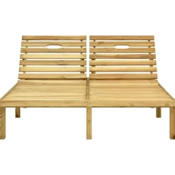 MAISON EXCLUSIVE - Chaise longue double et coussins bleu bois de pin imprégné