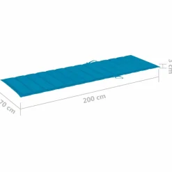 MAISON EXCLUSIVE - Chaise longue double et coussins bleu bois de pin imprégné